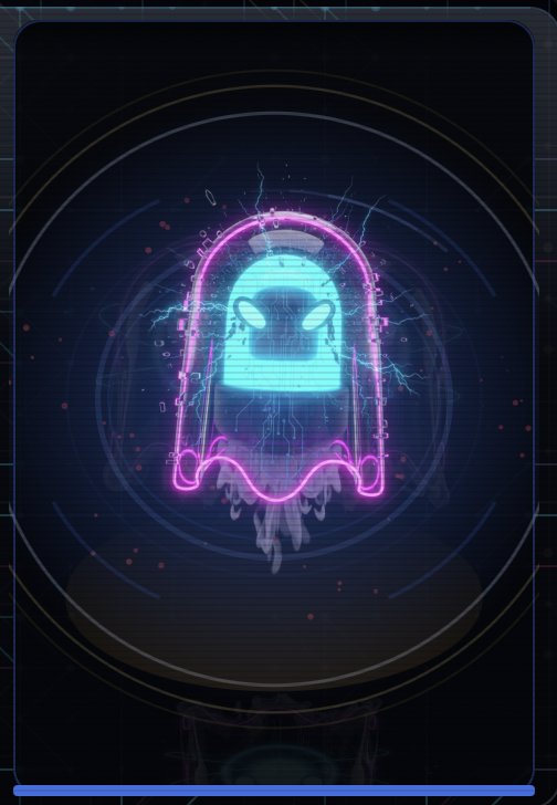 Ghost mascot at maximum energy