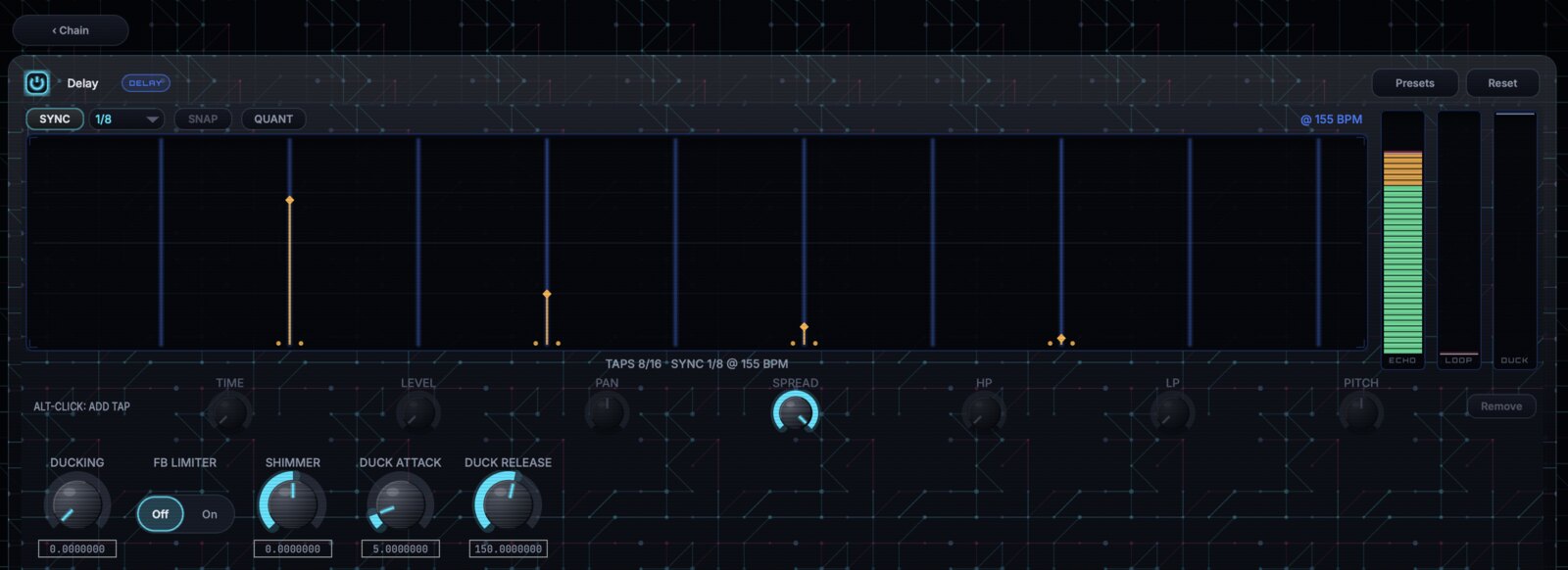 Delay module editor in GhostInTheMachine