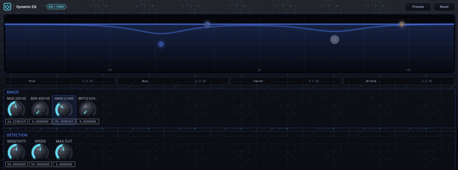 Dynamic EQ module editor in GhostInTheMachine