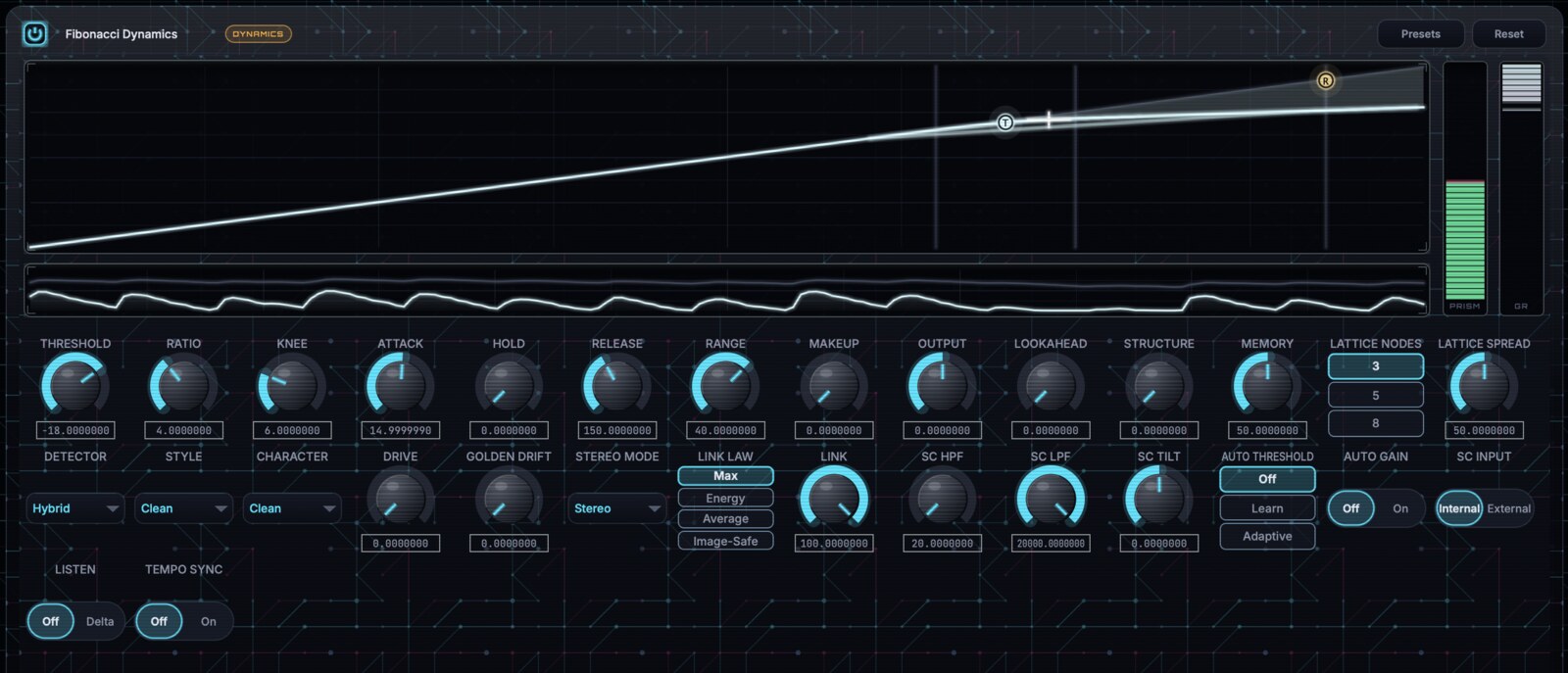 Fibonacci Dynamics module editor in GhostInTheMachine