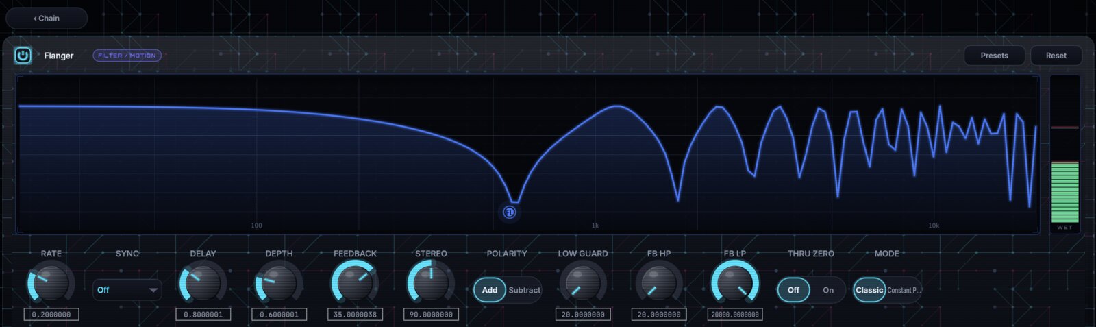 Flanger module editor in GhostInTheMachine