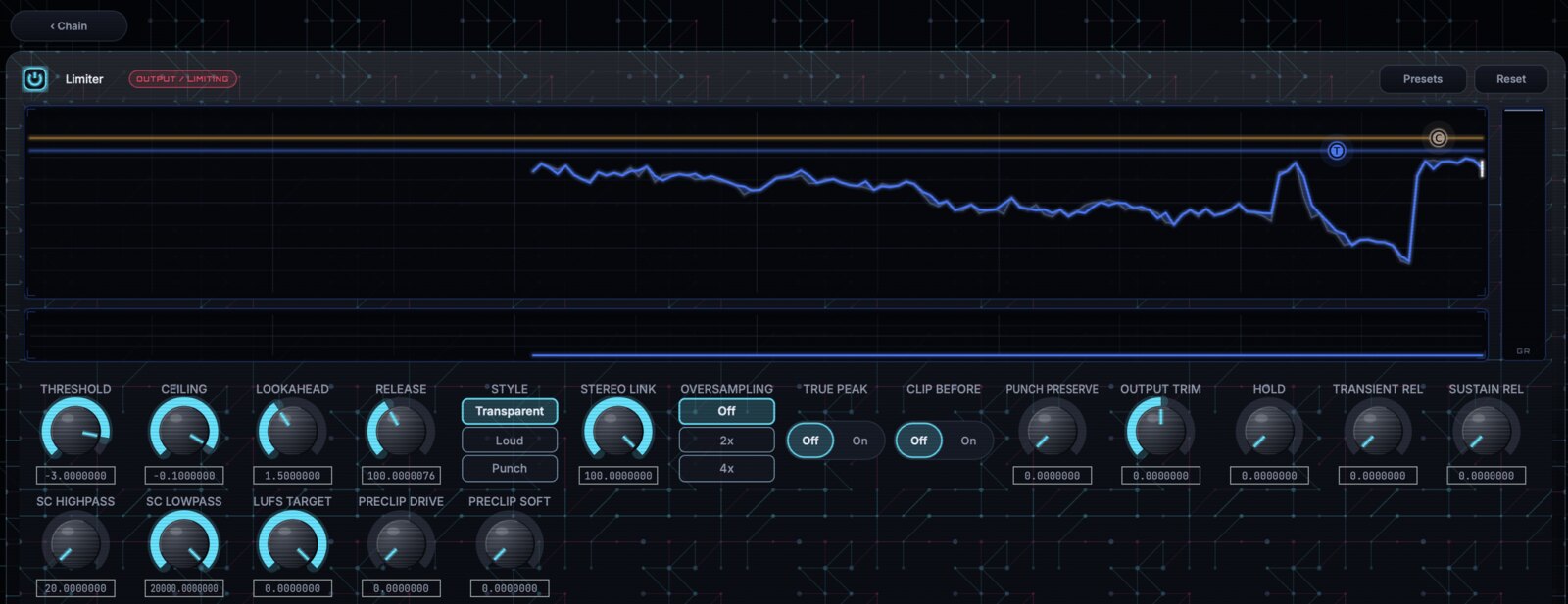 Limiter module editor in GhostInTheMachine