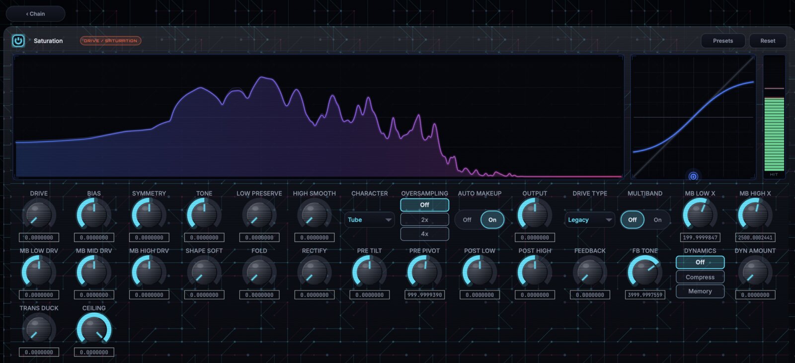 Saturation module editor in GhostInTheMachine