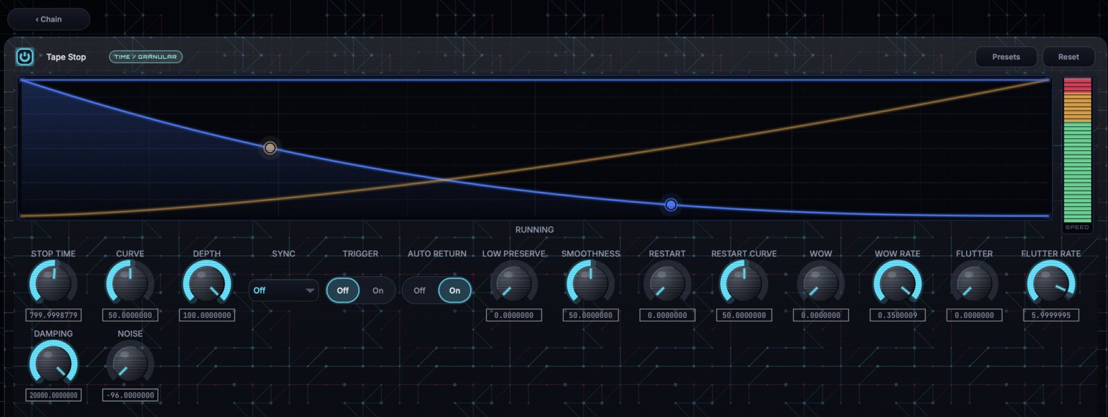 Tape Stop module editor in GhostInTheMachine