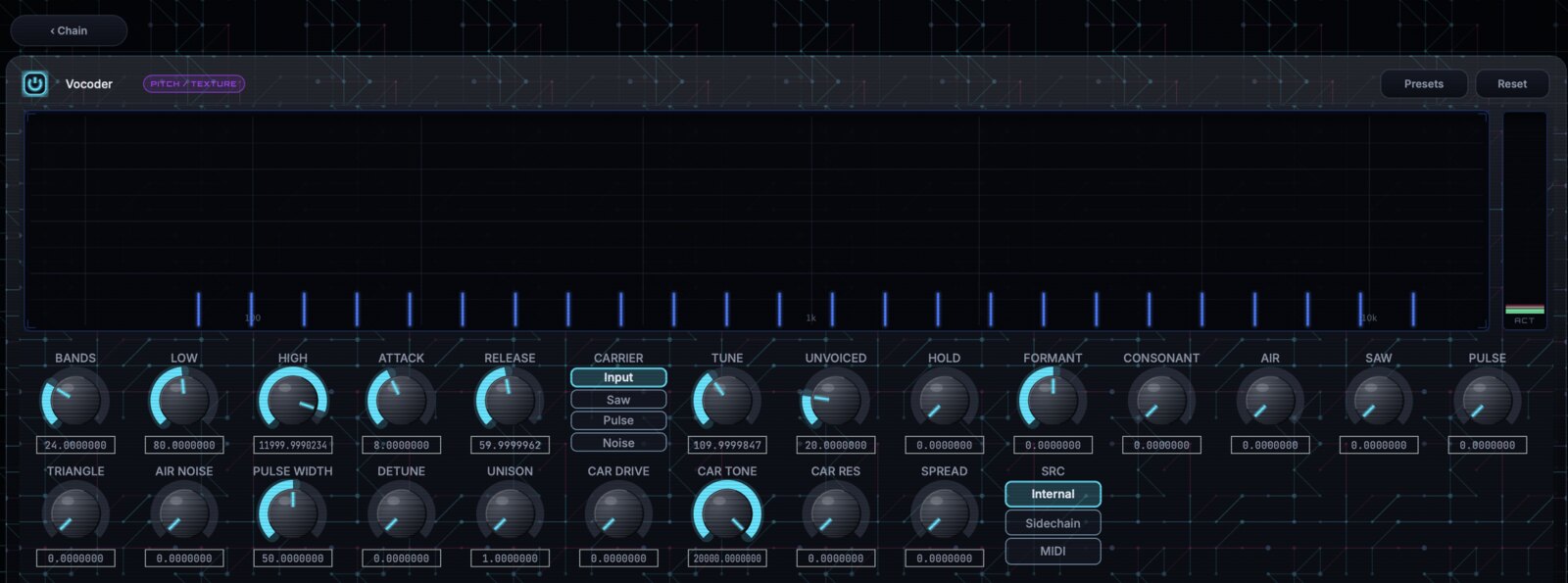 Vocoder module editor in GhostInTheMachine