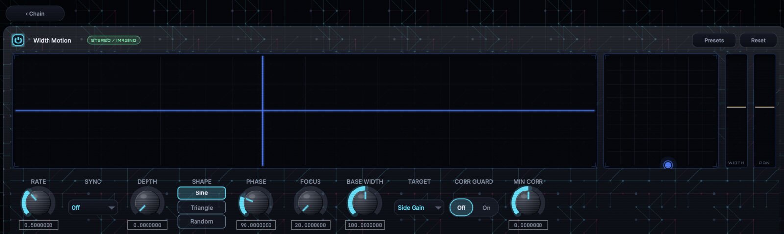 Width Motion module editor in GhostInTheMachine