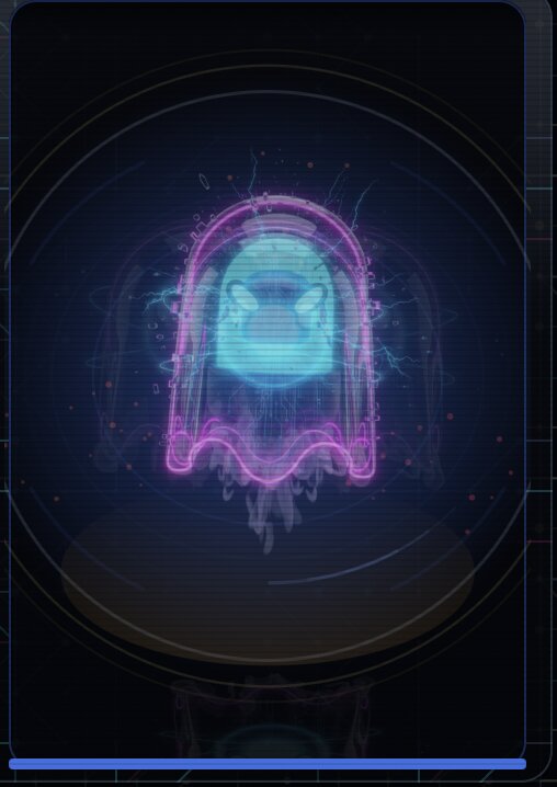 The GhostWare ghost mascot in its chamber, reacting to the audio