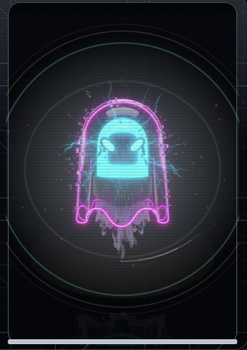 The GhostWare ghost mascot in its chamber, reacting to the audio